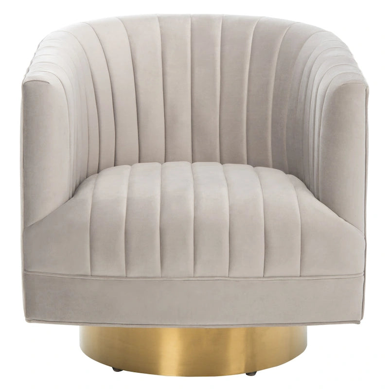 Swivel Channel Tufted Barrel Chair, 28 W x 31 L x 30 H