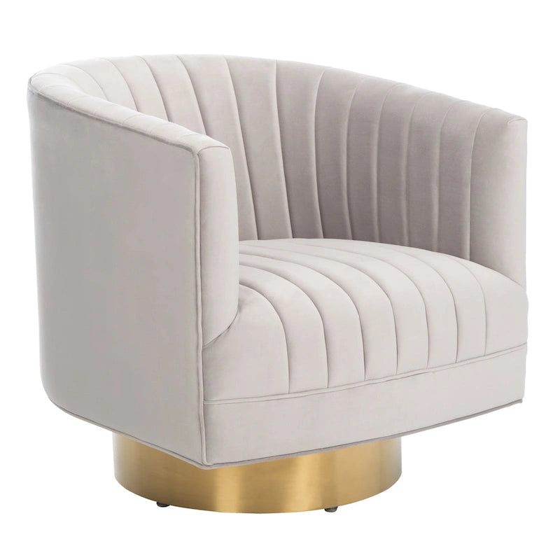 Swivel Channel Tufted Barrel Chair, 28 W x 31 L x 30 H