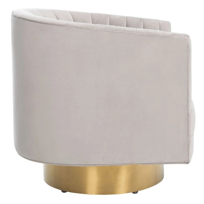 Swivel Channel Tufted Barrel Chair, 28 W x 31 L x 30 H