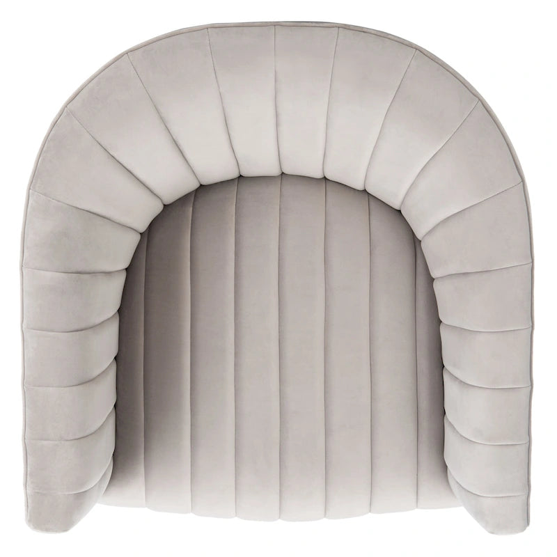 Swivel Channel Tufted Barrel Chair, 28 W x 31 L x 30 H