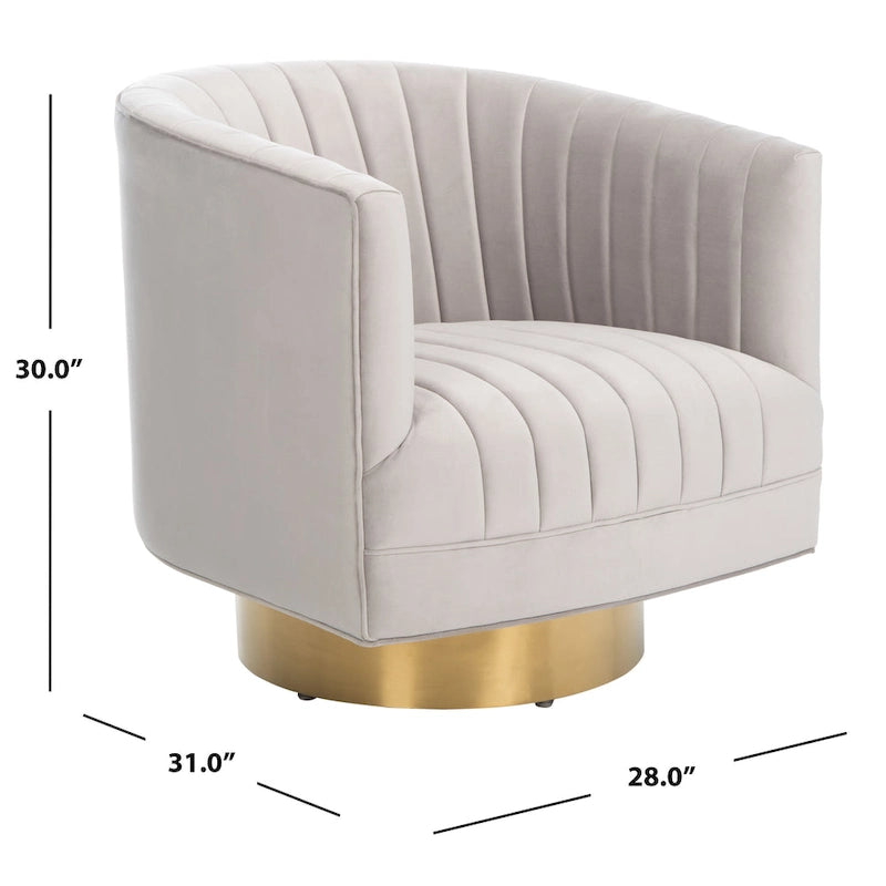 Swivel Channel Tufted Barrel Chair, 28 W x 31 L x 30 H