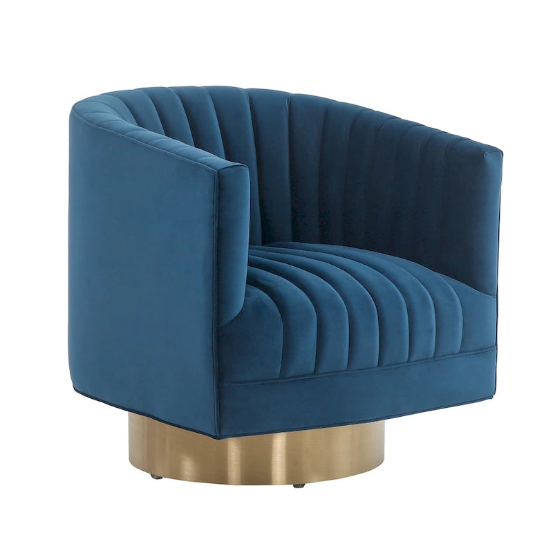 Swivel Channel Tufted Barrel Chair, 28 W x 31 L x 30 H