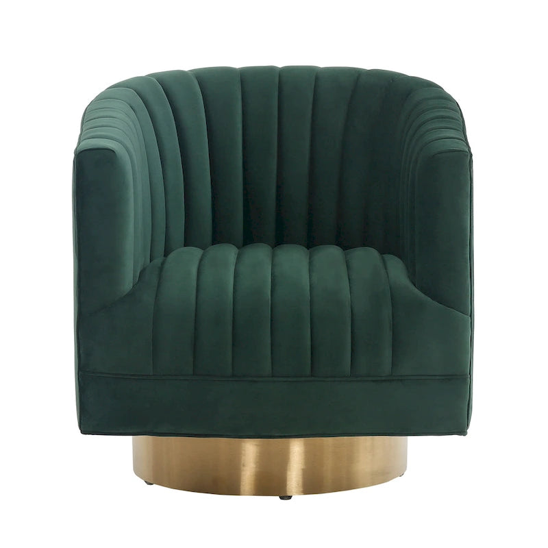 Swivel Channel Tufted Barrel Chair, 28 W x 31 L x 30 H