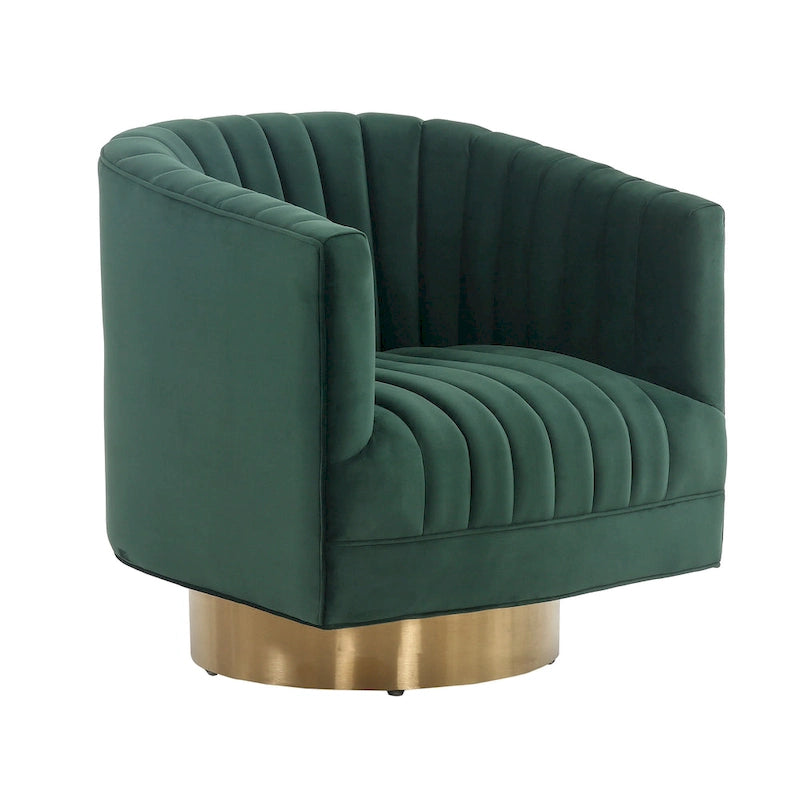 Swivel Channel Tufted Barrel Chair, 28 W x 31 L x 30 H