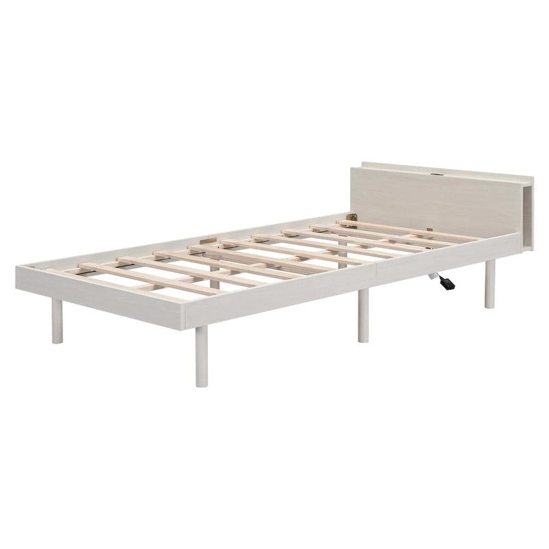 Twin Size Platform Bed Frame with USB Ports