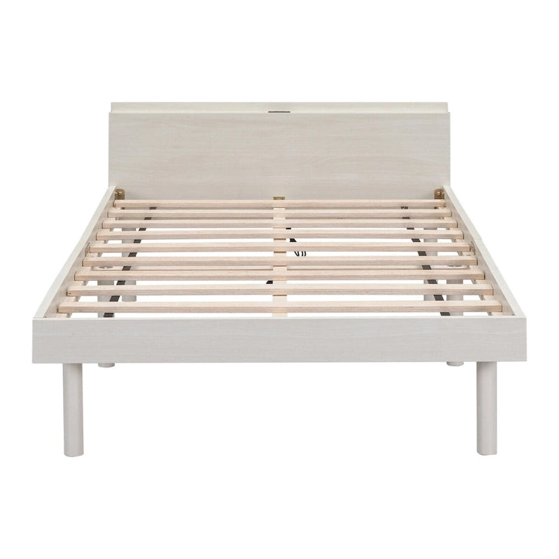 Twin Size Platform Bed Frame with USB Ports