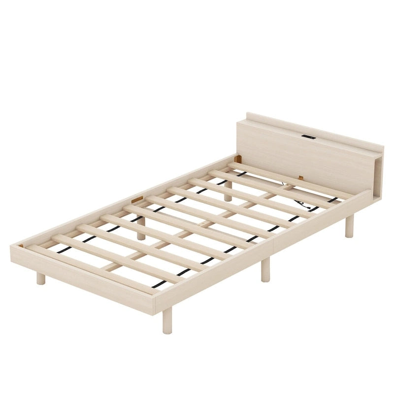 Twin Size Platform Bed Frame with USB Ports