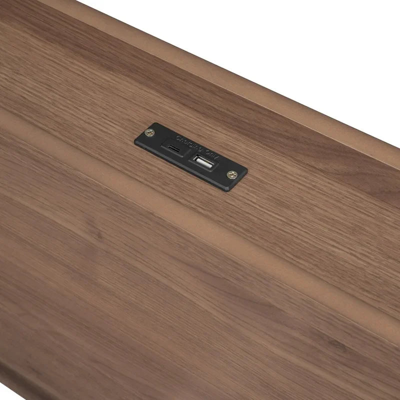 Twin Size Platform Bed Frame with USB Ports