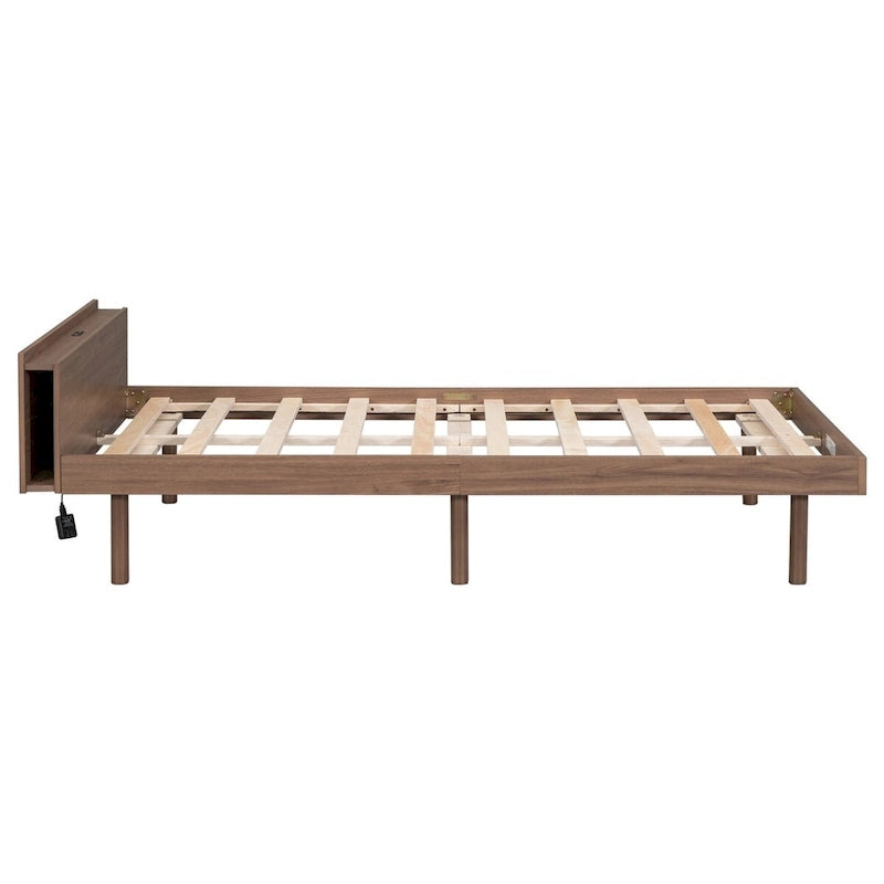 Twin Size Platform Bed Frame with USB Ports