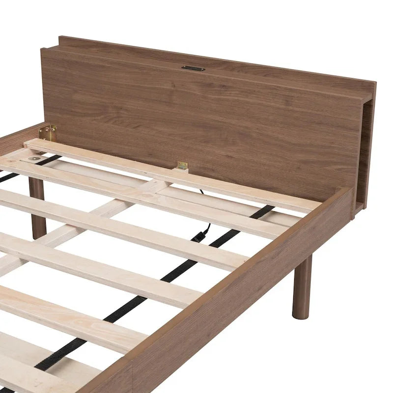Twin Size Platform Bed Frame with USB Ports