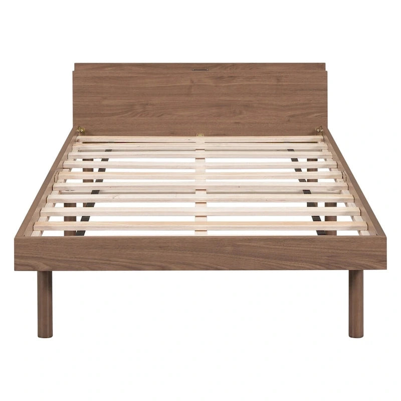 Twin Size Platform Bed Frame with USB Ports