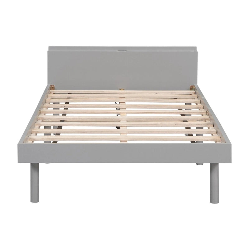 Twin Size Platform Bed Frame with USB Ports