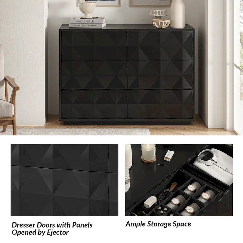 Modern 6-Drawer Dresser