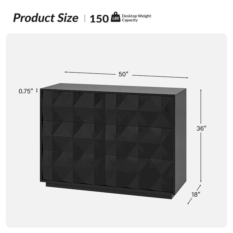Modern 6-Drawer Dresser