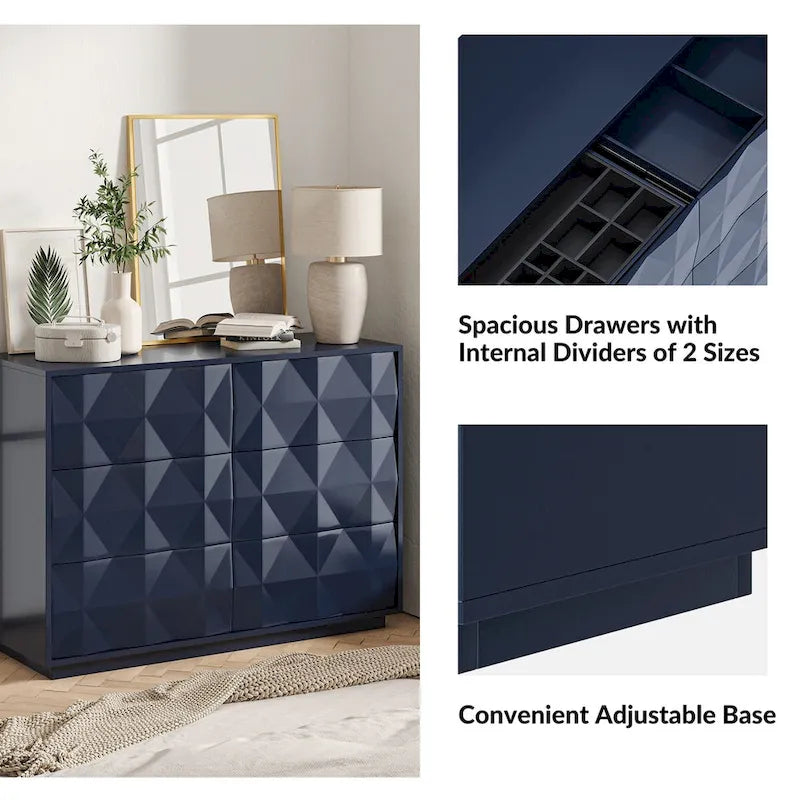 Modern 6-Drawer Dresser