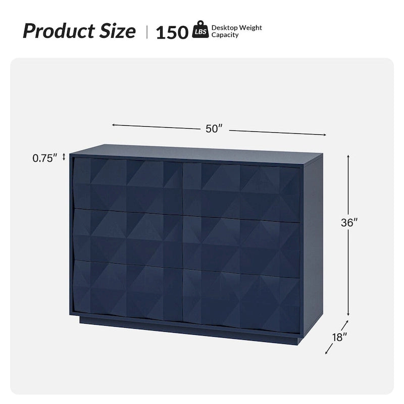 Modern 6-Drawer Dresser