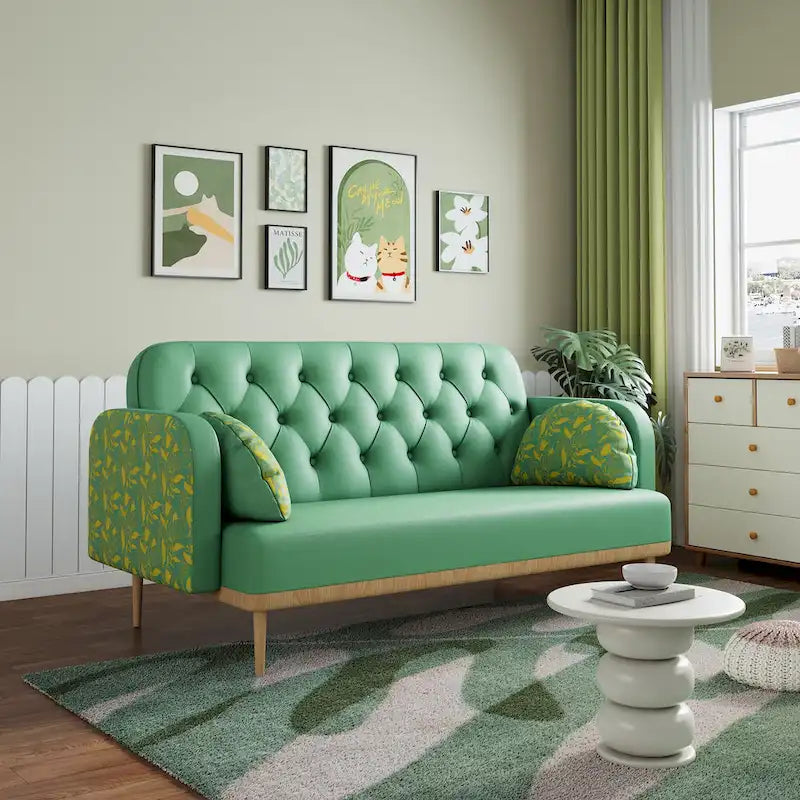 Loveseat Sofa with Tulip Pattern
