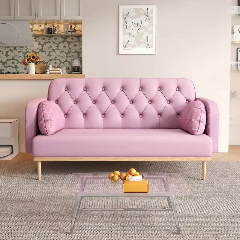 Loveseat Sofa with Tulip Pattern