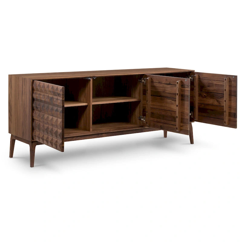 Buffet Mid-Century Moderne avec Étagères Réglables et Portes à Fermeture Amortie
