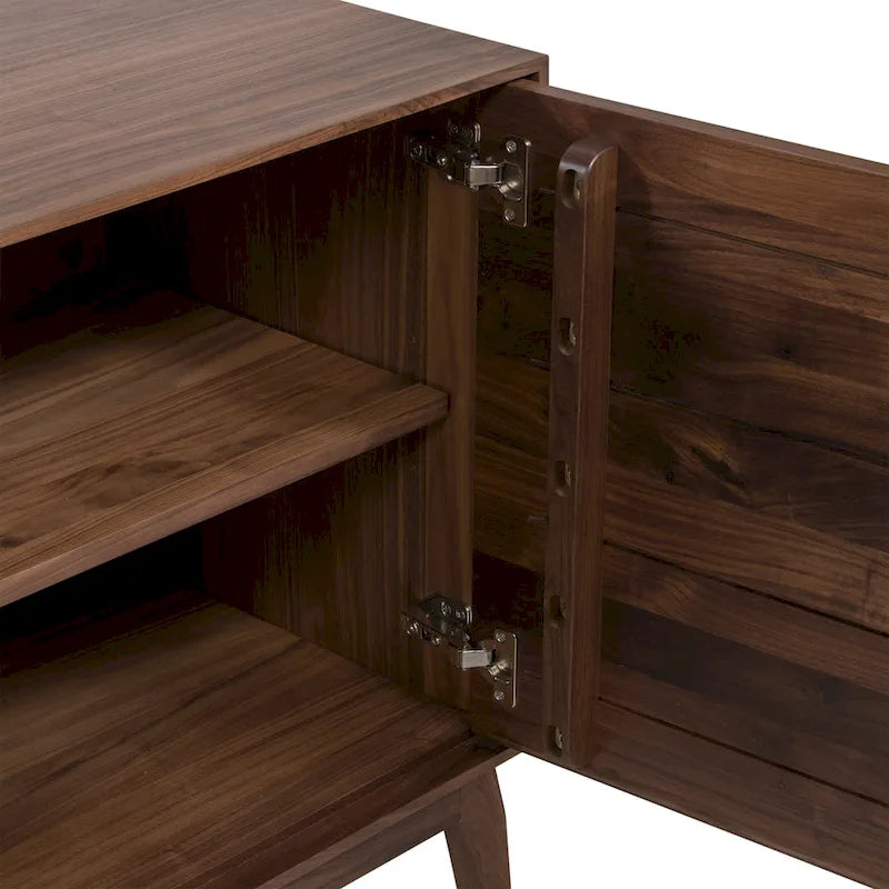 Buffet Mid-Century Moderne avec Étagères Réglables et Portes à Fermeture Amortie