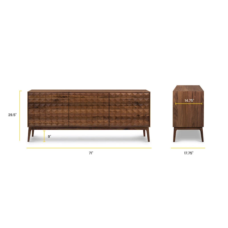 Buffet Mid-Century Moderne avec Étagères Réglables et Portes à Fermeture Amortie