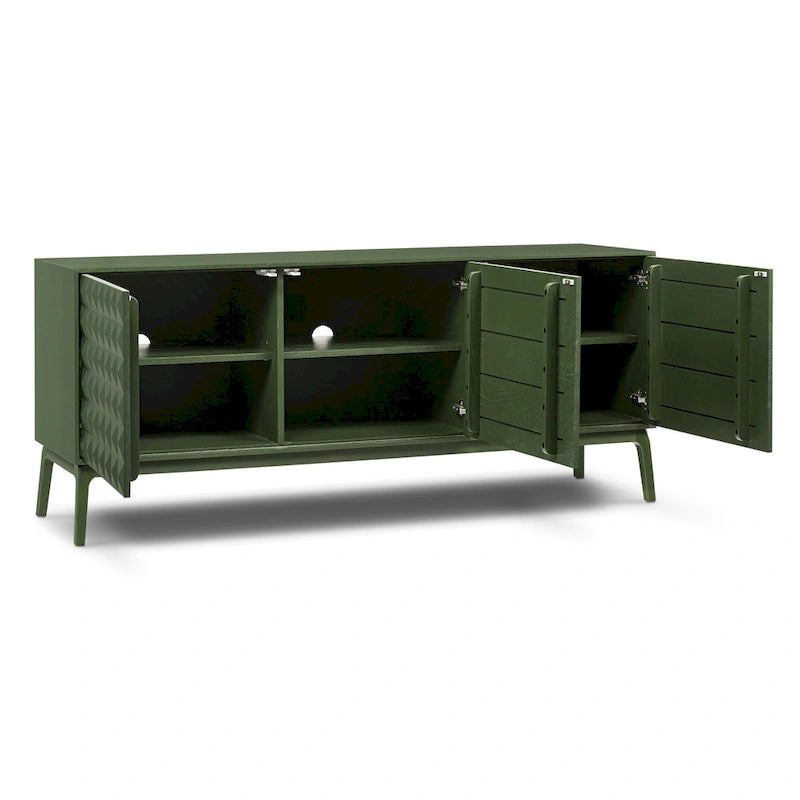 Buffet Mid-Century Moderne avec Étagères Réglables et Portes à Fermeture Amortie