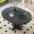 Farmhouse Dining Table, Extendable Round Table for Kitchen and Dining Room