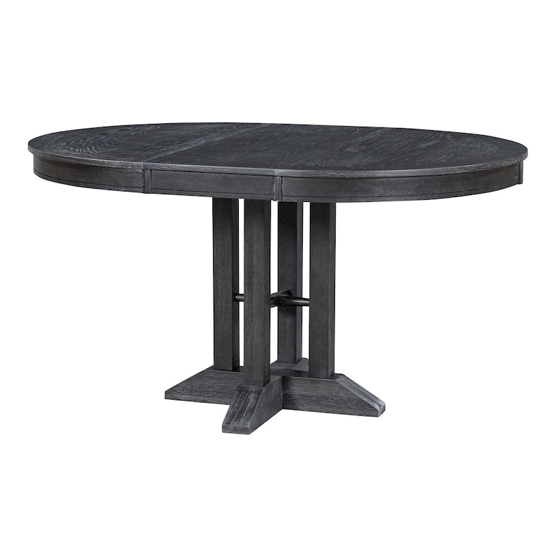 Farmhouse Dining Table, Extendable Round Table for Kitchen and Dining Room