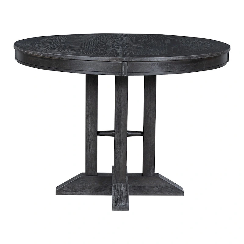 Farmhouse Dining Table, Extendable Round Table for Kitchen and Dining Room