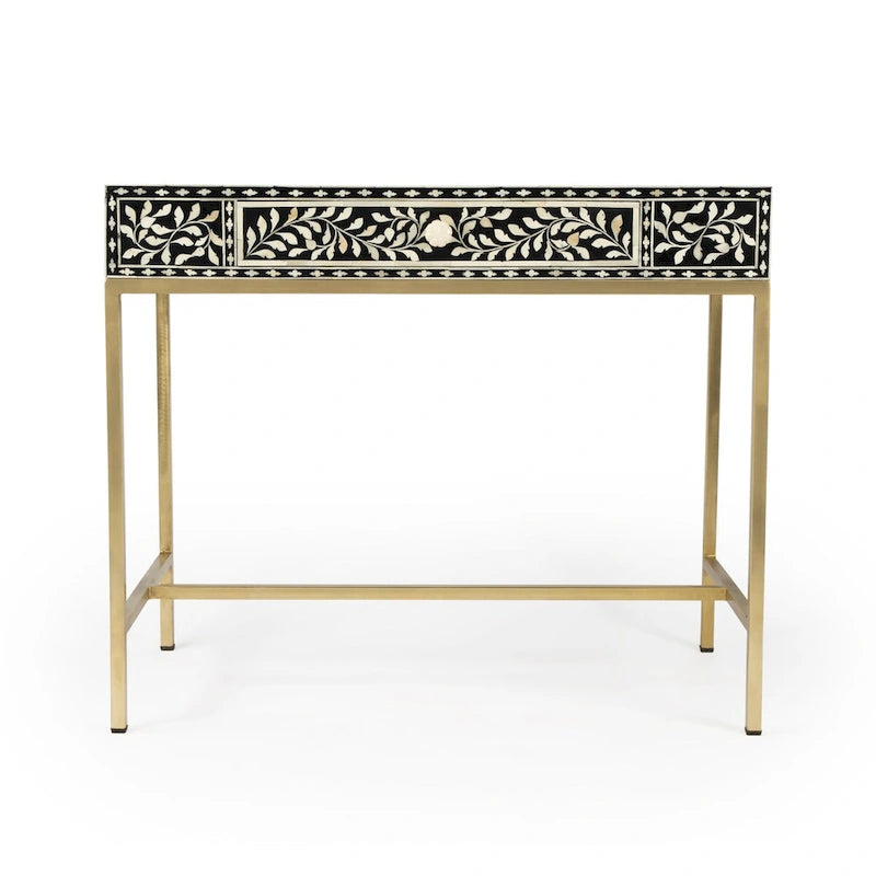 Black and White Bone Inlay Writing Desk