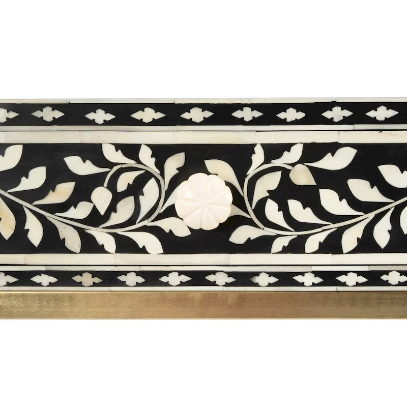 Black and White Bone Inlay Writing Desk