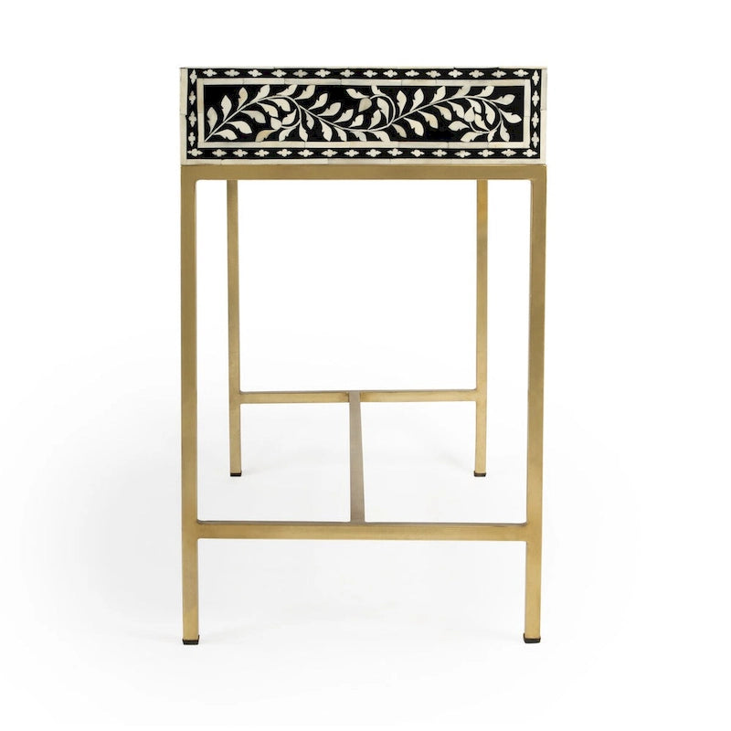 Black and White Bone Inlay Writing Desk