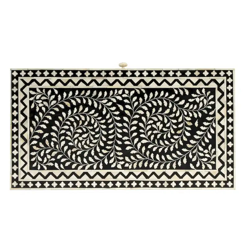Black and White Bone Inlay Writing Desk