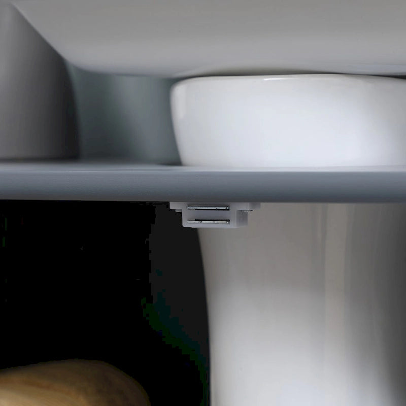 Meuble bas de salle de bain sous évier à 2 portes et étagère, Meuble sous lavabo à colonne, Gris