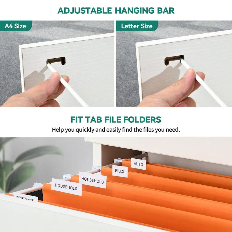 4 Drawers File Cabinet, Lockable Vertical Storage Cabinet for Home Office