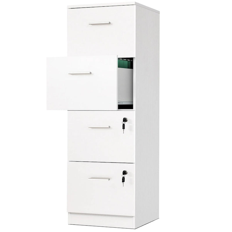 Classeur à 4 tiroirs, meuble de rangement vertical verrouillable pour bureau à domicile
